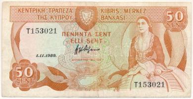 Ciprus 1989. 50c T:F Cyprus 1989. 50 Cents C:F Krause P#52
