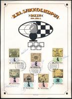 1974 Sakk sor XXI. Sakkolimpia, Nizza emléklapon, aláírásokkal