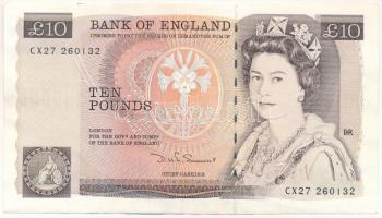 Nagy-Britannia 1984-1986(DN) 10P "II. Erzsébet", "CX27 260132" T:F szép papír United Kingdom 1984-1986(ND) 10 Pounds "Elizabeth II", "CX27 260132" C:F fine paper Krause P#379c