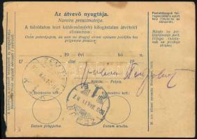 1920 Csomagszállító 3 db bélyeggel / Parcel card "ZAGREB"