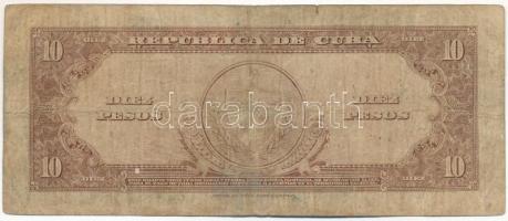 Kuba 1949. 10P "B014785A" T:VG tűlyukak
Cuba 1949. 10 Pesos "B014785A" C:VG pin...