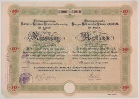 1926. Budapest "Felsőmagyarországi Bánya- és Kohómű Részvénytársaság" tíz darab részvénye ...