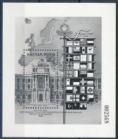 1987 Csúcstalálkozó feketenyomat blokk fekete sorszámmal (35.000)