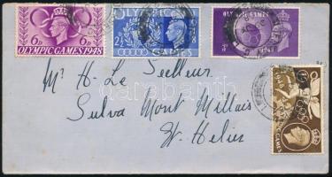 1948 Olimpia sor levélen / Mi 237-240 on cover