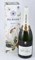 Pol Roger Brut Réserve pezsgő, Pentland díszdobozban, 12,5%, 1,5l, bontatlan /// "A leginkább brit champagne-ról a palackokon szereplő címer árulja el, hogy III. Károly király meghosszabbította az 1877-ben még Viktória királynőtől kapott impozáns, hivatalos udvari beszállítói címet. Az ikonikus ház ikonikus cuvée-je a Brut Réserve, amit sokan az egész borvidék egyik legjobb vételének tartanak. A stabil stílus és kiszámíthatóság mellett mindig felsejlik benne a plusz érettség és a nem várt gazdagság"