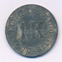 Osztrák-Magyar Monarchia 1914-1918 k. Deutsch Gabel (Jablonné v Podještědí) tiszti hadifogolytábor 1K Zn T:XF Austro-Hungarian Monarchy between 1914-1918. Deutsch Gabel (Jablonné v Podještědí) officer's POW camp 1K Krone Zn C:XF