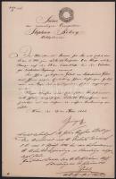 1851 Bécs, Karl von Geringer (Geringer Károly) (1806-1889) báró, Magyarország helytartója (1850-1852) autográf aláírása Békey István (1829-1888) részére szóló kinevezésen (1848-ban Deák Ferenc fogalmazója, 1868-tól az Andrássy-kormány alatt honvédelmi minisztériumi osztálytanácsos), 6kr szignettával