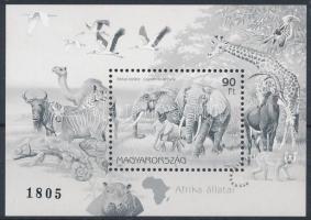 1997 Földrészek állatai (I.) - Afrika feketenyomat blokk fekete sorszámmal (20.000)