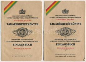 1942-1944. "Budapest Székesfővárosi Községi Takarékpénztár Részvénytársaság" takarékbetétkönyve, bejegyzésekkel (2x)