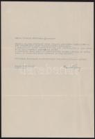 1939 Szeged, Bartók György (1882-1970) filozófus, egyetemi tanár, az MTA tagja autográf aláírása gépelt levelén