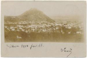 1900 Déva, látkép, vár / general view, castle ruins. photo (szakadás / tear)
