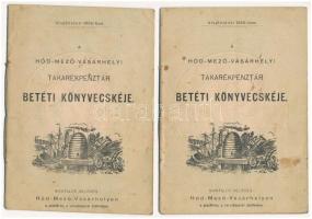 1916-1924. "Hódmezővásárhelyi Takarékpénztár" takarékbetétkönyve, bejegyzésekkel (2x)
