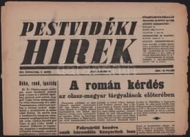 1939-1940 Pestvidéki Hírek 2 száma (1939. okt. 22., 1940. jan. 14.), szakadozottak, 4 p., 4 p