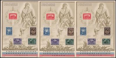 Csehszlovákia 1945 3 db Mi blokk 7 (Mi EUR 120.-)
