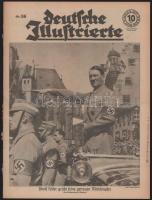 1938-1940 Vegyes újság tétel, 3 db, a címlapokon Mussolinivel és Hitlerrel,m változó állapotban