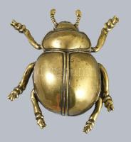 3 darab bronz katicabogár, közte masszív 9 cm hosszúságú