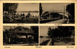 1939 Alsógöd (Göd), Alsó strand, fürdőzők, játszótér, libikóka, Vasútállomás, Társaskör (EK)