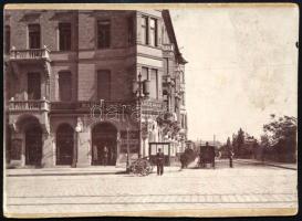 cca 1900 Budapest II., Margit Park kávéház (Heszmann Károlyné), Margit körút, keményhátú fotó, vágott karton, foltos, 12,5×17,5 cm