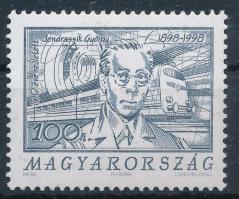 1998 Jendrassik György bélyeg lemezhibával / Mi 4502 with plate variety
