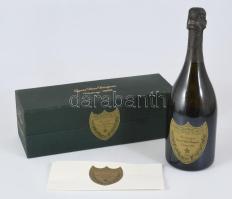1995 Moët &amp; Chandon Champagne Cuvée Dom Pérignon, Vintage 1995, bontatlan palack francia pezsgő, francia nyelvű leírással, díszdobozban, a doboz belsejében sérüléssel, pincében tárolt, 12%, 0.75 l.