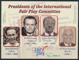 2022 A Nemzetközi Fair Play Bizottság Elnökei emlékív