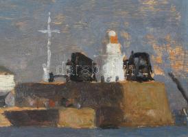 Eugene Corneau (1894-1976): Yeu szigete. Olaj, fa, jelzett, hátoldalán BÁV 52. aukció raglapjával, S...