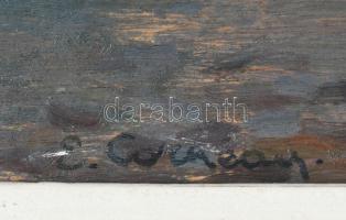 Eugene Corneau (1894-1976): Yeu szigete. Olaj, fa, jelzett, hátoldalán BÁV 52. aukció raglapjával, S...