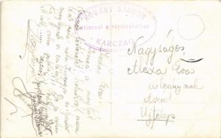 Karcag, Kőváry Sándor éttermei a rózsabokorhoz, kert pincérekkel. photo