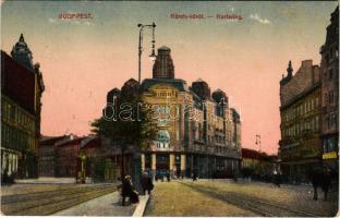 1918 Budapest V. Károly körút, villamos, üzletek