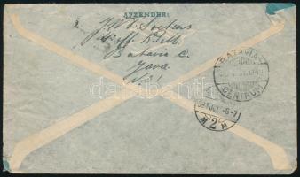 1931 Légi levél Budapestre, majd továbbküldve / Airmail cover to Budapest, redirected "TANDJONG...