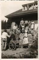 1936 Homoród-fürdő, Baile Homorod; nyaraló, kirándulók / villa, tourists. Fotocopie M. Bilinsky photo (vágott / cut)