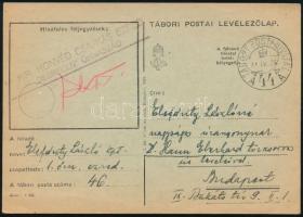 1941 Tábori posta levelezőlap / Field postcard "M.KIR. HONVÁD CSAJKÁS EZRED DEBRECEN ŐRNASZÁD&q...