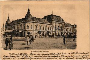 1901 Nagyvárad, Oradea; Kereskedelmi csarnok, Ifj. Ullmann, Nádor Henrik üzlete. Sonnenfeld Adolf kiadása / trade hall, shops (EK)