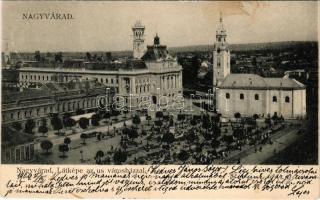 1904 Nagyvárad, Oradea; látkép az új városházzal, piac, templom. A. Sonnenfeld kiadása / general view with the new town hall, market, church (fl)