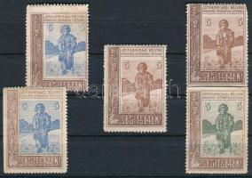 1905 "SEGÍTSETEK" 5 db segélybélyeg