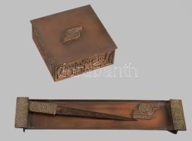 Agrotröszt Budapest iparművész réz asztali készlet