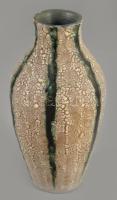 Kerámia váza, mázas kerámia, jelzés nélkül, apró mázhibával 16 cm