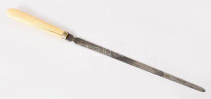 Levélbontó csont nyéllel, jelzett Poldi acél felirattal 25 cm