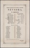 1867 Szamosújvár, Szamosújvár sz. kir. város tisztjeinek és képviselőinek névsora, hajtott, 42×26 cm