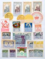 1896-1946 140 db régi magyar levélzáró 4 lapos közepes berakóban / 1896-1946 140 Hungarian labels in...