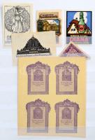 1896-1946 140 db régi magyar levélzáró 4 lapos közepes berakóban / 1896-1946 140 Hungarian labels in...