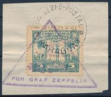 Paraguay Zeppelin bélyegzés kivágáson