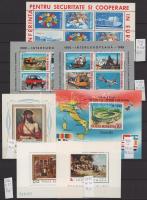 Románia 1968-1991 7 db kisív + 4 db blokk (ebből 3 vágott), 2 berakólapon