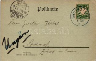 1898 Grünstadt (Rheinpfalz), Fröhlich Pfalz, Gott erhalt's / view at night in moonlight