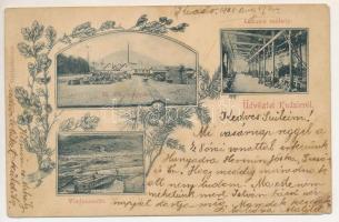 1905 Kudzsir, Kudsir, Cugir; M. kir. vasgyár, vízduzzasztó, lakatosműhely. Schäser Ferenc kiadása / ironworks, iron factory, dam, locksmith workshop. Art Nouveau, floral (EM)