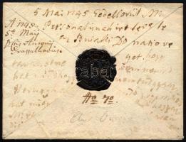 1745 gyaraki gróf Grassalkovich Antal (1694-1771) koronaőr, titkos tanácsos, főlovászmester, királyi személynök által Esterházy Istvánnak küldött levél borítékja, a Grassalkovich család címerét ábrázoló viaszpecséttel