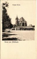 Szászsebes, Mühlbach, Sebesul Sasesc, Sebes; Evangélikus templom. Adolf Weissörtel kiadása / Lutheran church / Ev. Kirche (kis szakadás / small tear)