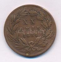 Portugália 1884. 20R bronz "I. Károly" T:VF,F ph. Portugal 1884. 20 Reis bronze "Carlos I" C:VF,F edge error Krause KM#527