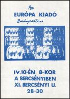 1983 Az Európa Kiadó Budapesten, IV. 10-én 8-kor a Bercsényiben, underground-alternatív koncertplaká...