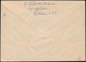 Nyíregyháza II. 1945 40f felülnyomott bélyeg április 16-ai felhasználású levélen, cenzúrázva / 40f o...